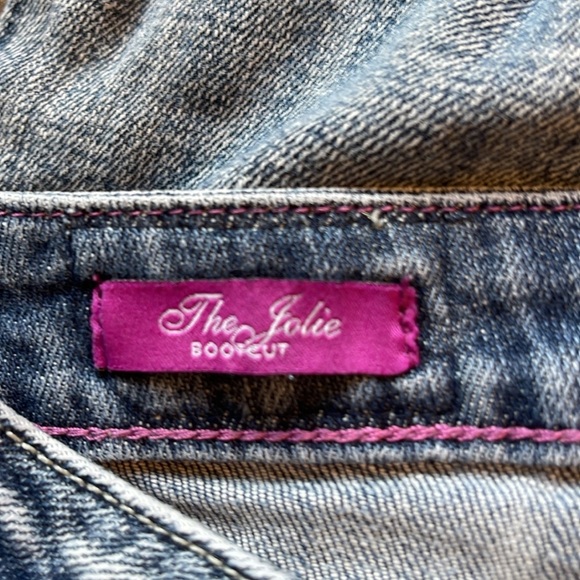 Vigoss Amethyst Collection The Jolie Bootcut Ripped Patched medium wash 13/14 - Picture 4 of 7